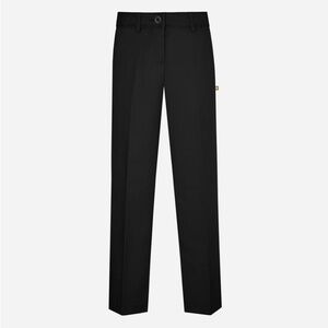 Girls Size 12 Black Flat-Front Stretch Twill Pants from Dennis Uniform